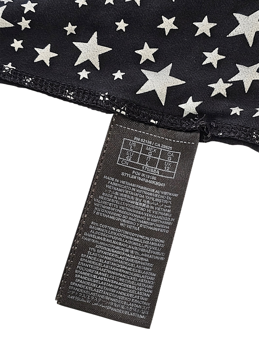 GUESS Upcycled Black Fabric with Silver Star Print - 1/2 Yard - Picture 12 of 12